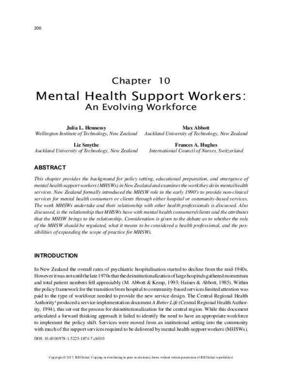 (PDF) Mental Health Support Workers