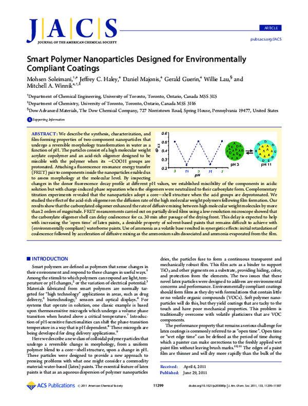 (PDF) Smart Polymer Nanoparticles Designed for Environmentally ...