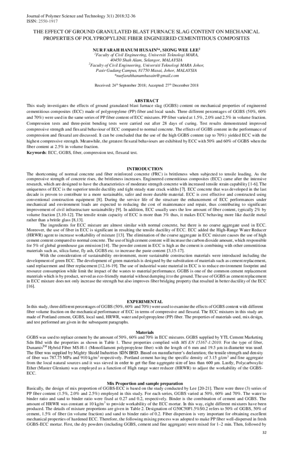 (PDF) The Effect of Ground Granulated Blast Furnace Slag Content on ...