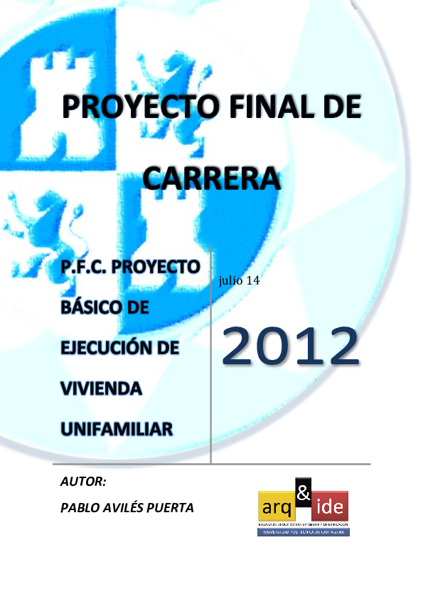 (PDF) Proyecto básico de ejecución de vivienda unifamiliar