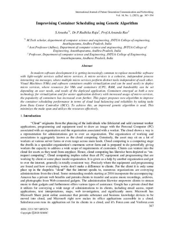 (PDF) Improvising Container Scheduling using Genetic Algorithm