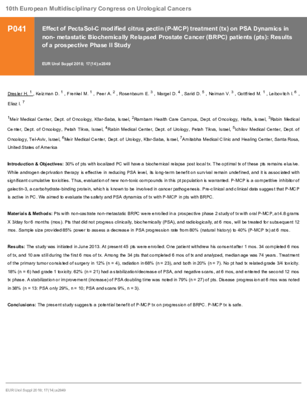 (PDF) Effect of PectaSolC modified citrus pectin (PMCP) treatment (tx
