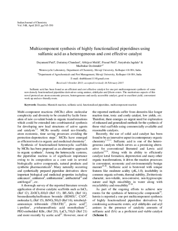 (PDF) ChemInform Abstract: Multicomponent Synthesis of Highly ...