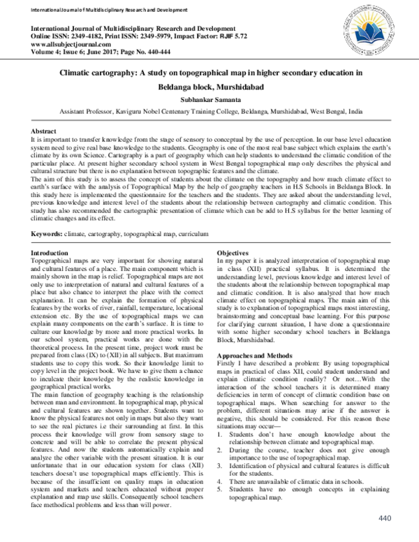 (PDF) Climatic cartography: A study on topographical map in higher ...