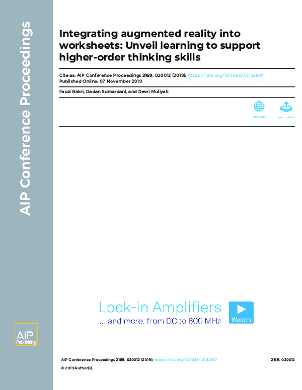 (PDF) Integrating augmented reality into worksheets: Unveil learning to ...
