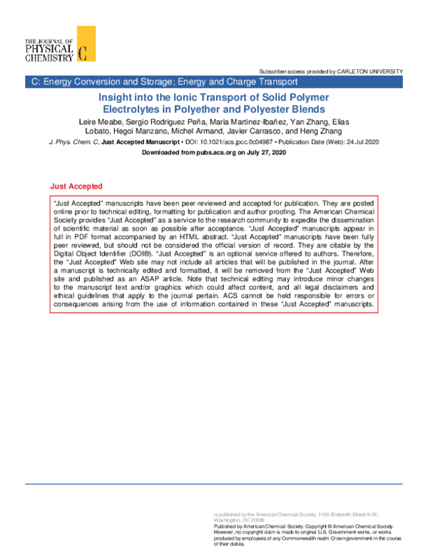 (PDF) Insight into the Ionic Transport of Solid Polymer Electrolytes in ...