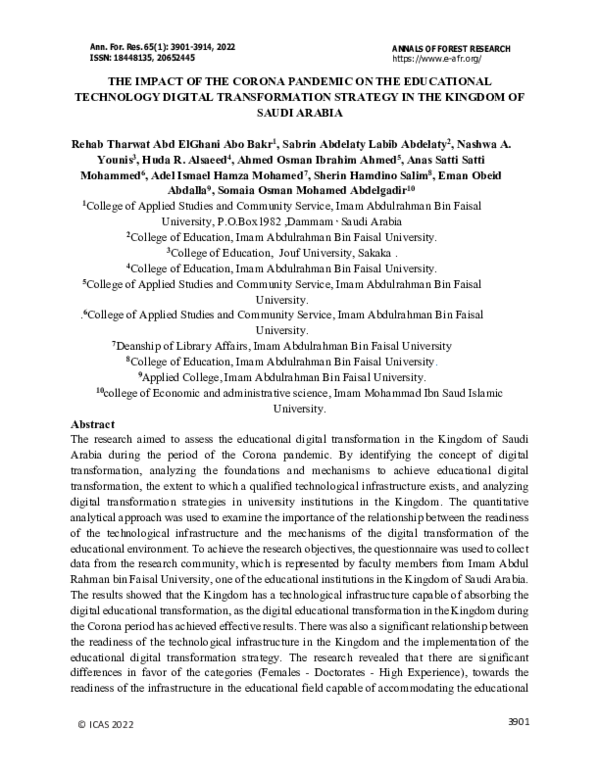 (PDF) THE IMPACT OF THE CORONA PANDEMIC ON THE EDUCATIONAL TECHNOLOGY ...