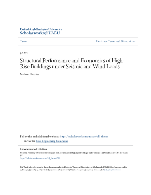 (PDF) Structural Performance and Economics of High-Rise Buildings under ...