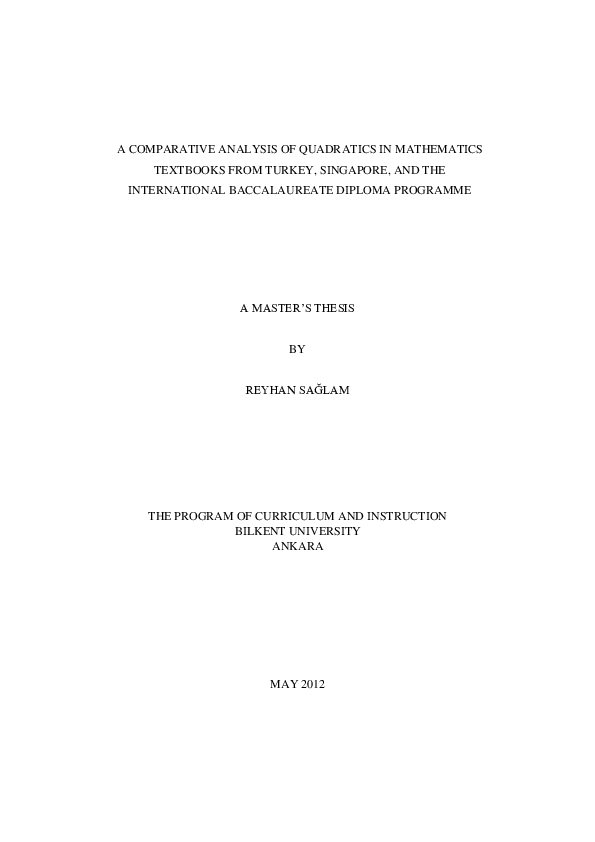(PDF) A comparative analysis of quadratics in mathematics textbooks ...