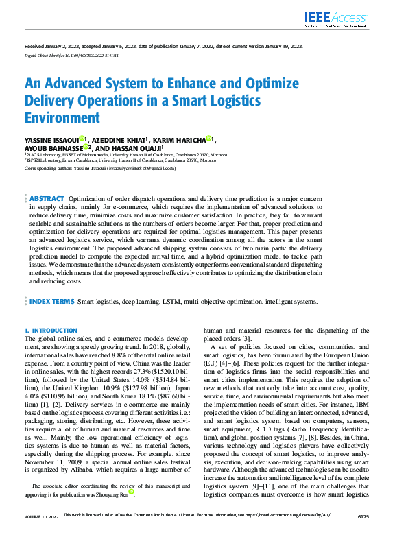 (PDF) An Advanced System to Enhance and Optimize Delivery Operations in ...