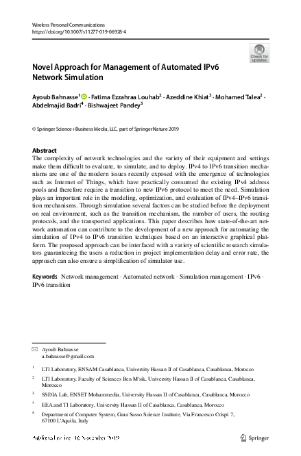 (PDF) Novel Approach for Management of Automated IPv6 Network Simulation