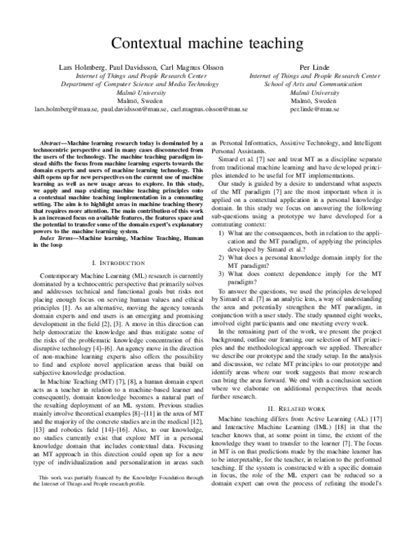 (PDF) Contextual machine teaching
