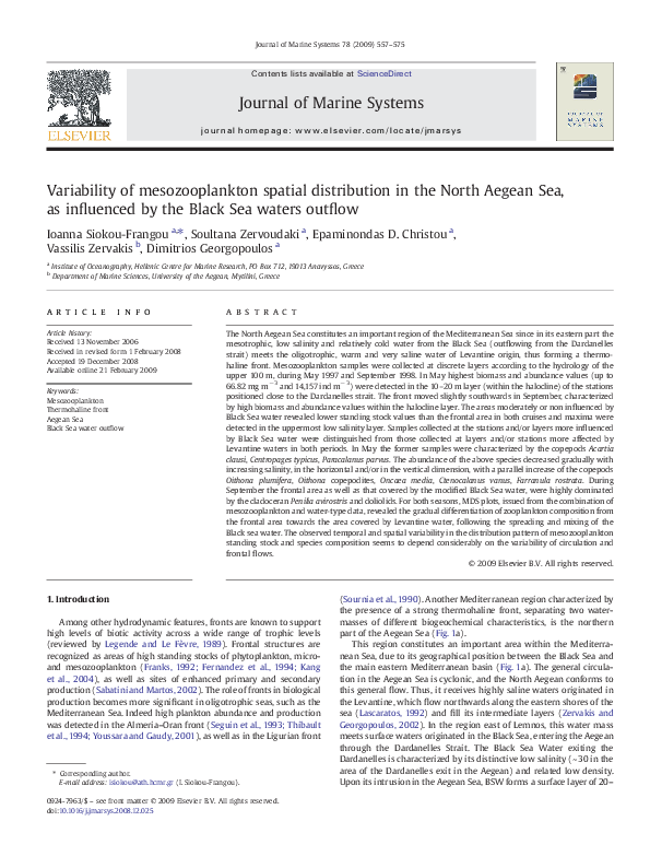 (PDF) Variability of mesozooplankton spatial distribution in the North ...