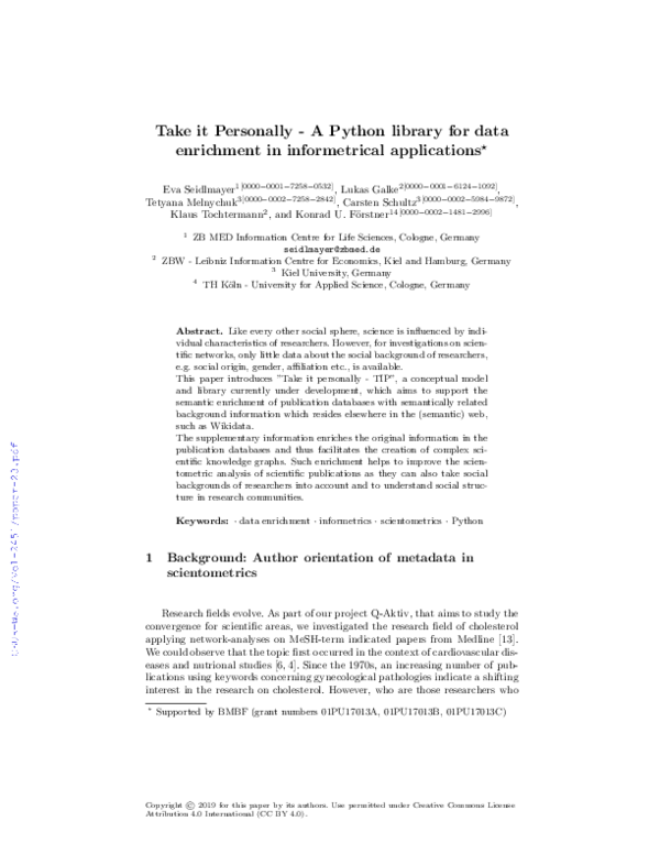 (PDF) Take it Personally - A Python library for data enrichment for ...