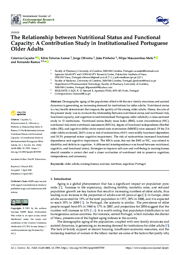(PDF) The Relationship between Nutritional Status and Functional ...