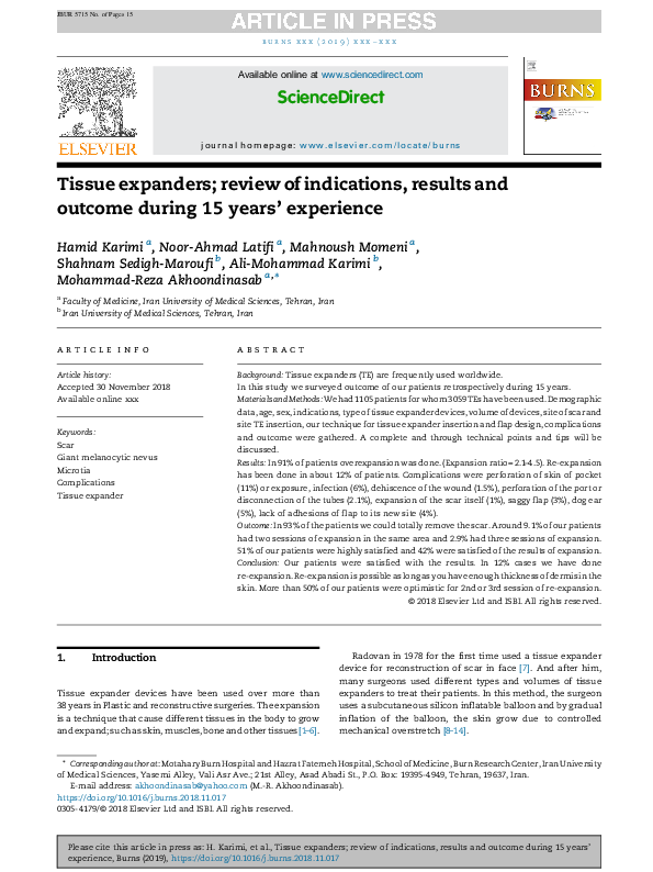 (PDF) Tissue expanders; review of indications, results and outcome ...