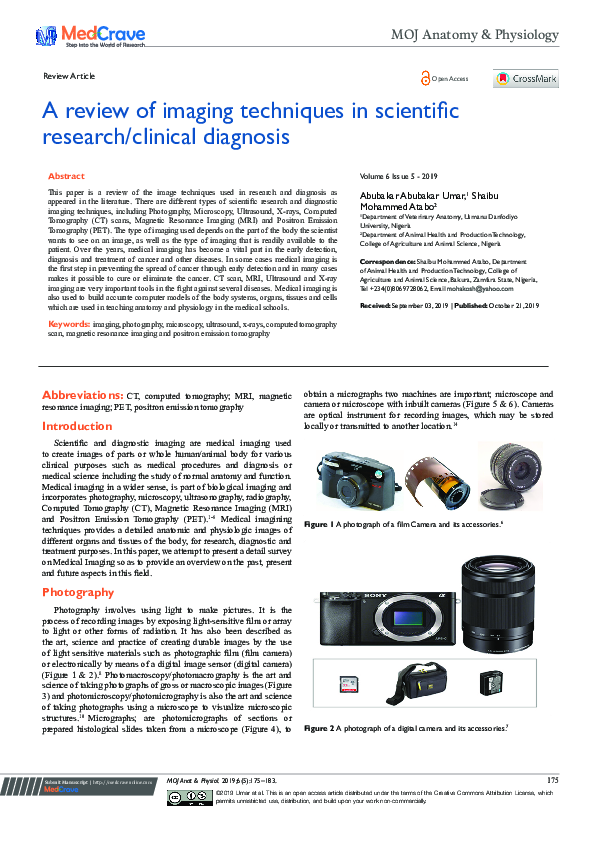 (PDF) A review of imaging techniques in scientific research/clinical