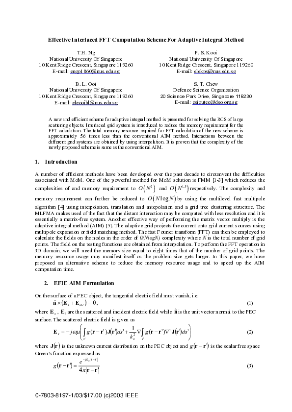 (PDF) Effective interlaced FFT computation scheme for adaptive integral ...