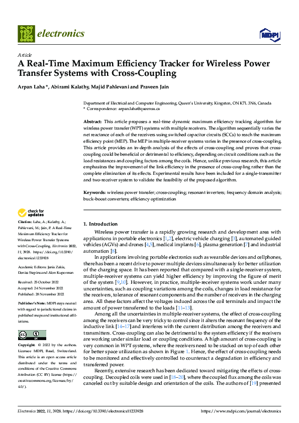 (PDF) A Real-Time Maximum Efficiency Tracker for Wireless Power ...