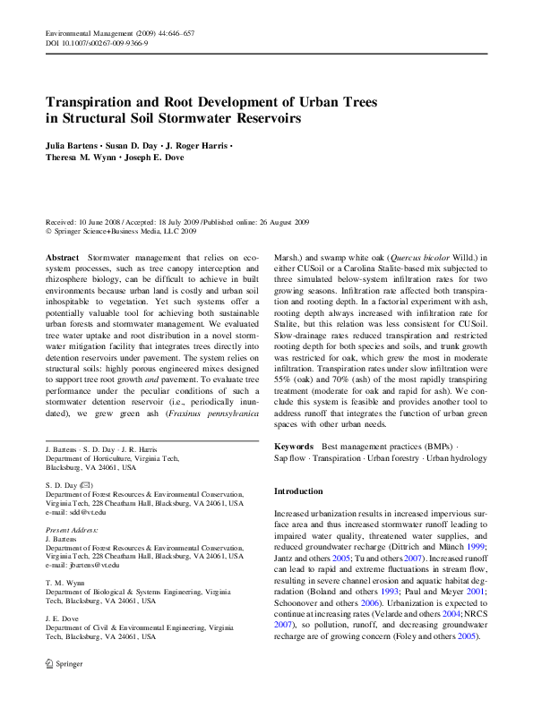 (PDF) Transpiration and Root Development of Urban Trees in Structural ...