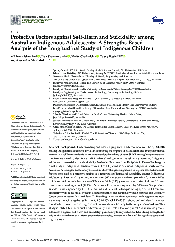 (PDF) Protective Factors against Self-Harm and Suicidality among ...