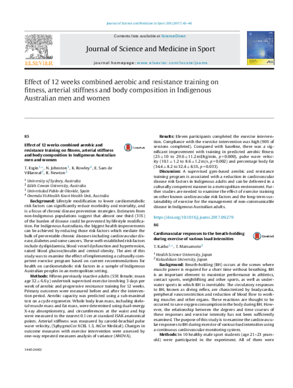 (PDF) Effect of 12 weeks combined aerobic and resistance training on ...