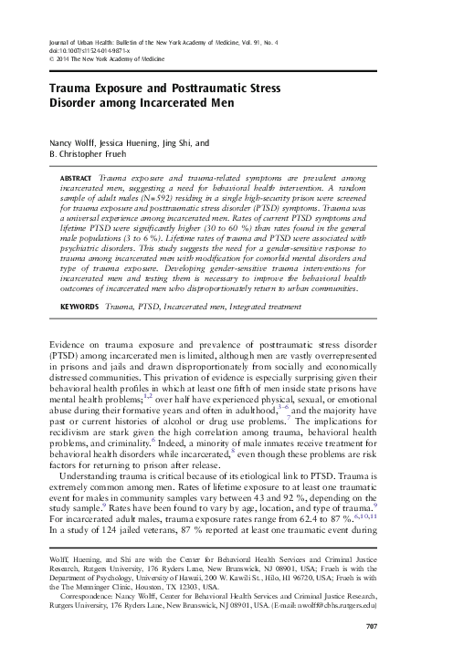 (PDF) Trauma Exposure and Posttraumatic Stress Disorder among ...