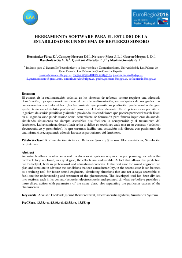 (PDF) Herramienta software para el estudio de la estabilidad de un ...