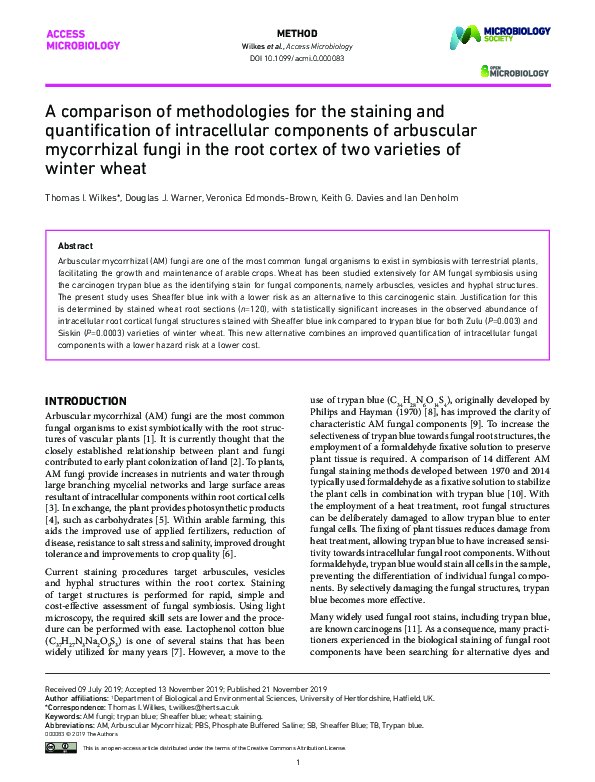 (PDF) A comparison of methodologies for the staining and quantification ...