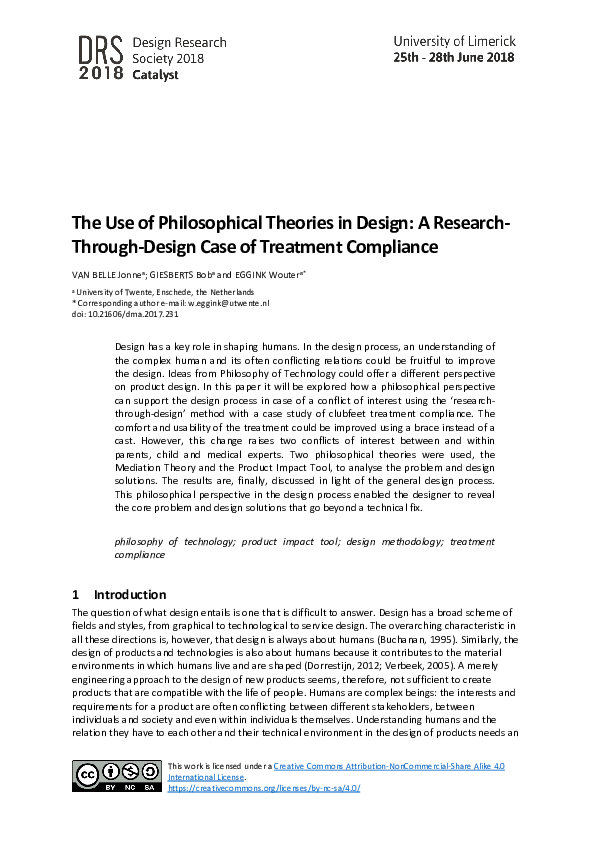 (PDF) The Use of Philosophical Theories in Design : A Research-Through ...