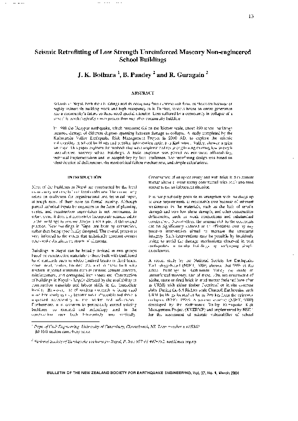(PDF) Seismic retrofitting of low strength unreinforced masonry non ...