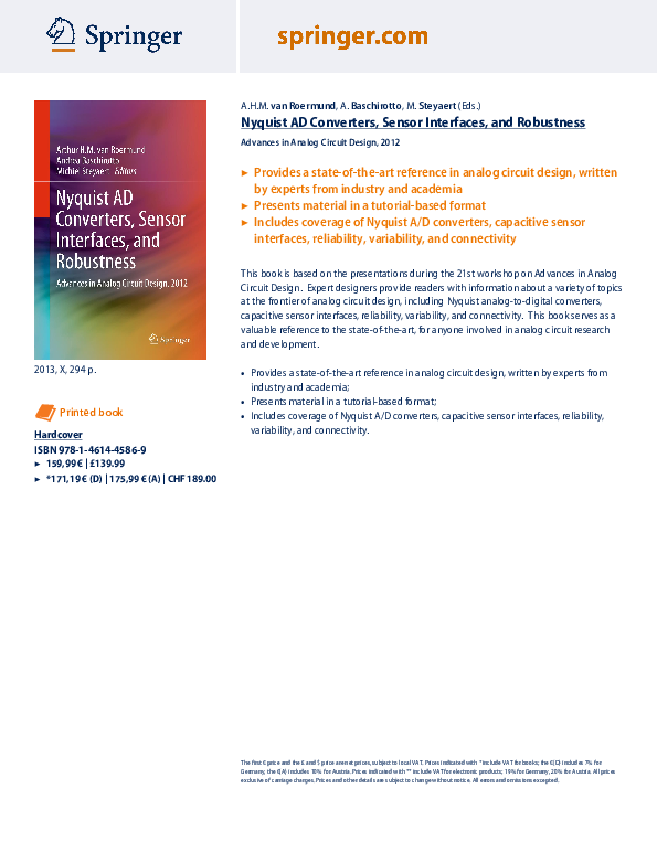 (PDF) Nyquist AD Converters, Sensor Interfaces, and Robustness Jan