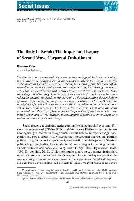 (PDF) The Body in Revolt: The Impact and Legacy of Second Wave ...