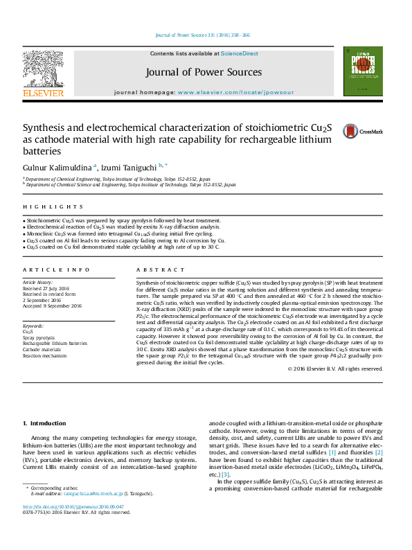 (PDF) Synthesis and electrochemical characterization of ...
