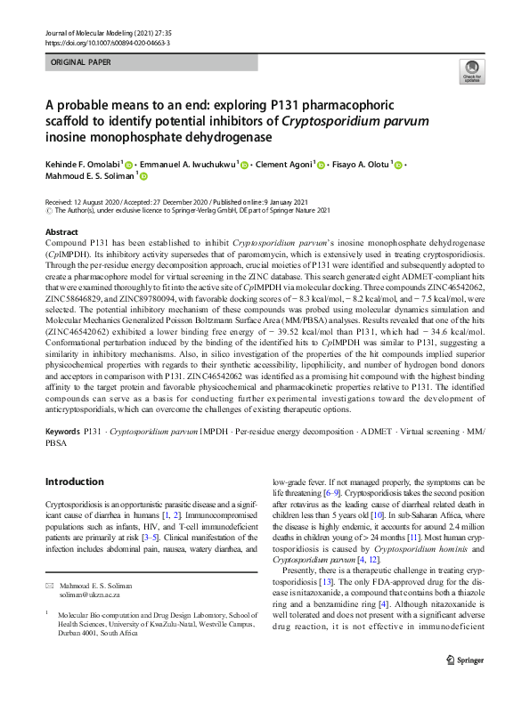 (PDF) A probable means to an end: exploring P131 pharmacophoric ...