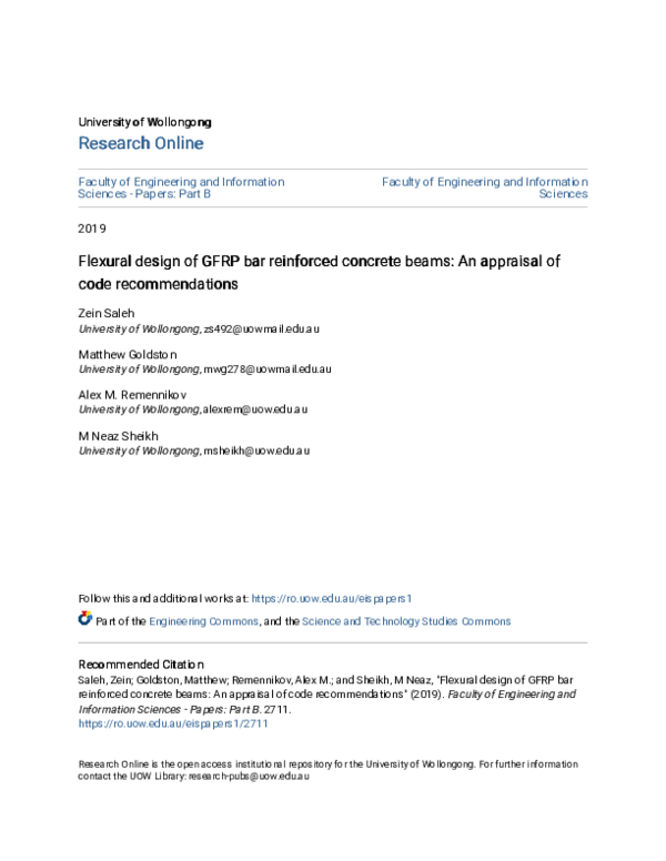 (PDF) Flexural design of GFRP bar reinforced concrete beams: An ...