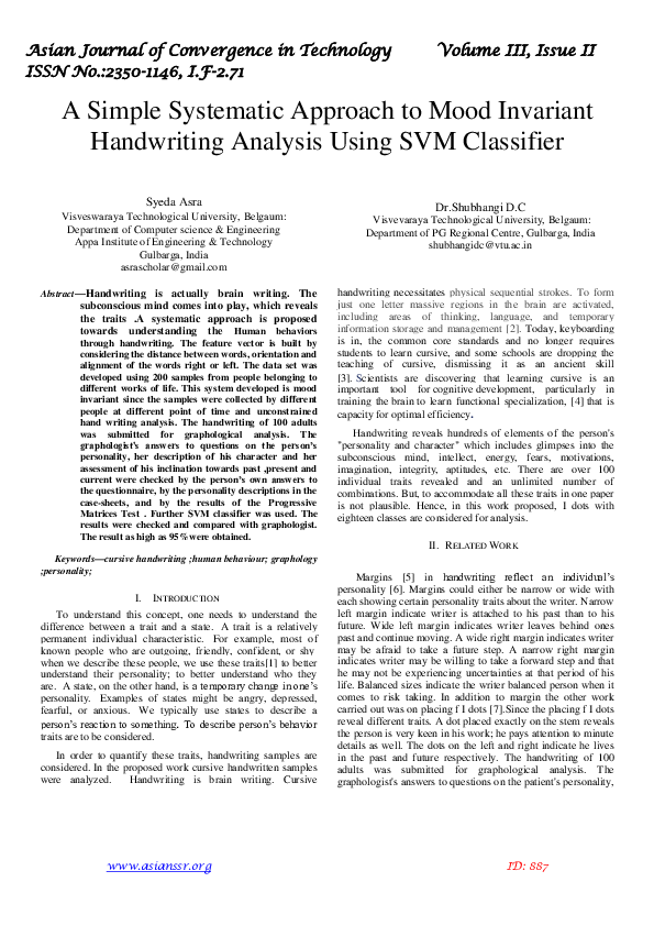 (PDF) A Simple Systematic Approach to Mood Invariant Handwriting ...