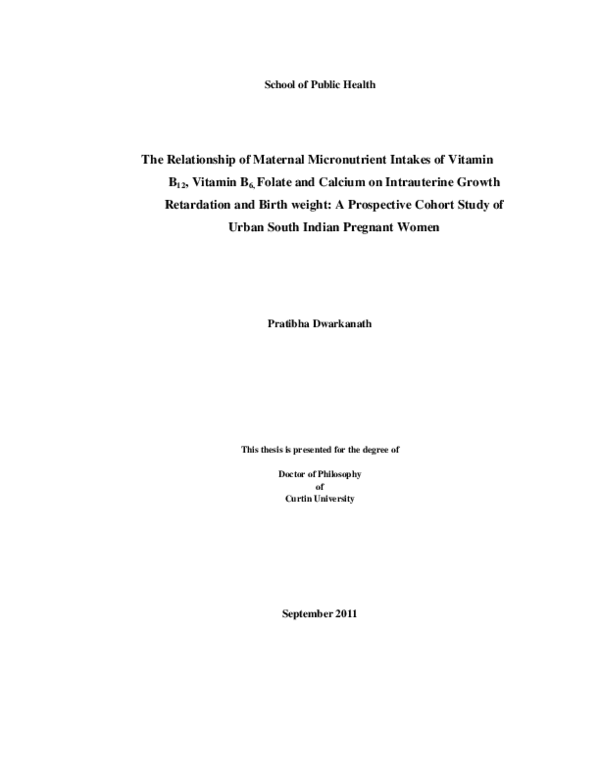(PDF) The relationship of maternal micronutrient intakes of Vitamin B12 ...