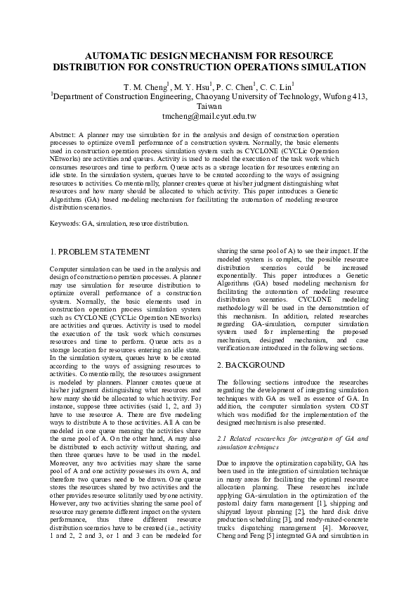 (PDF) Automatic Design Mechanism for Resource Distribution for ...