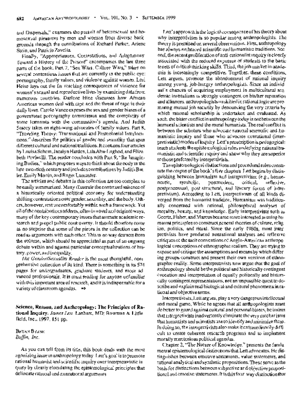 (PDF) Science, Reason, and Anthropology: The Principles of Rational ...