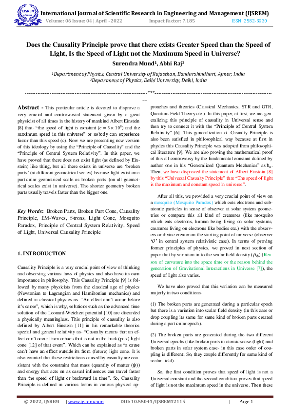 (PDF) Does the Causality Principle prove that there exists Greater ...