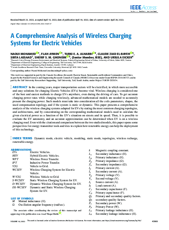 (PDF) A Comprehensive Analysis of Wireless Charging Systems for ...