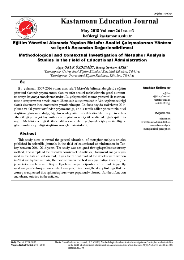 (PDF) Methodological and Contextual Investigation of Metaphor Analysis ...