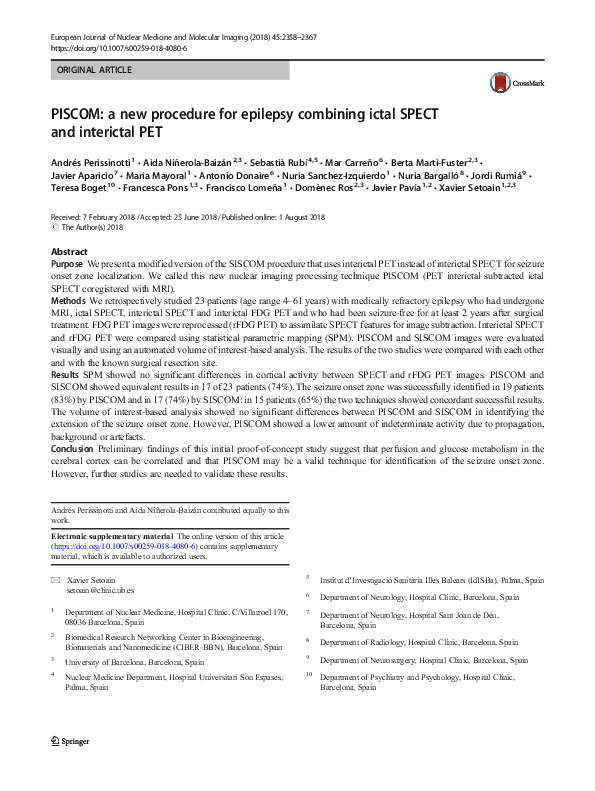 (PDF) PISCOM: a new procedure for epilepsy combining ictal SPECT and ...