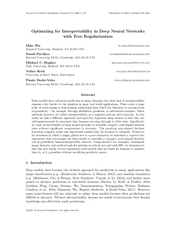 (PDF) Optimizing for Interpretability in Deep Neural Networks with Tree ...