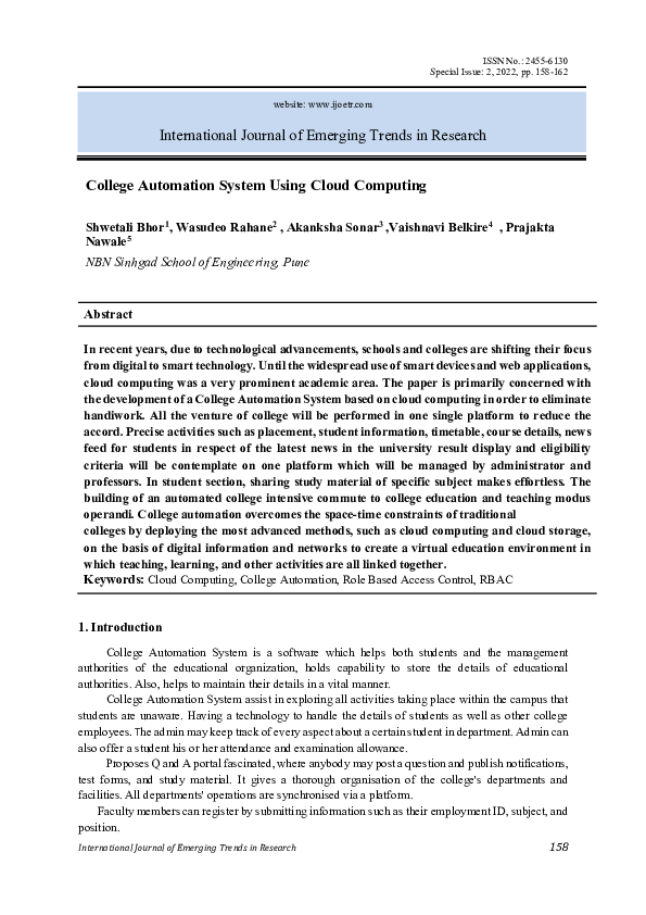 (PDF) International Journal of Emerging Trends in Research