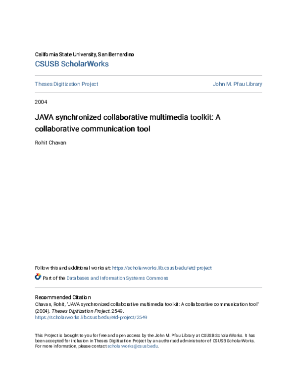 (PDF) JAVA synchronized collaborative multimedia toolkit: A ...