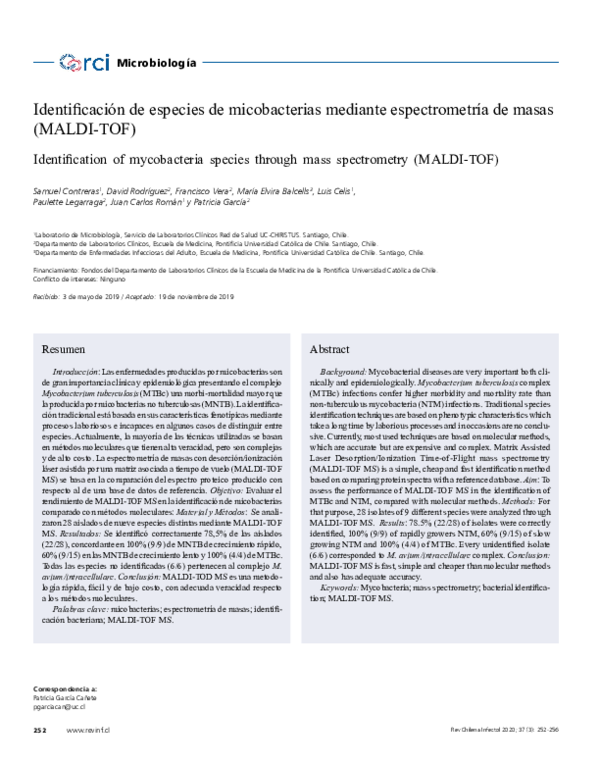 (PDF) Identificación de especies de micobacterias mediante ...