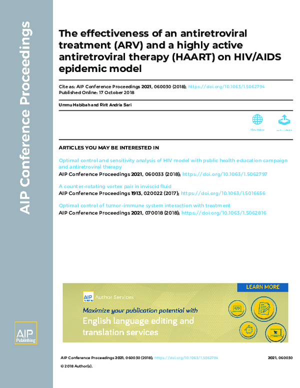 (PDF) The effectiveness of an antiretroviral treatment (ARV) and a ...