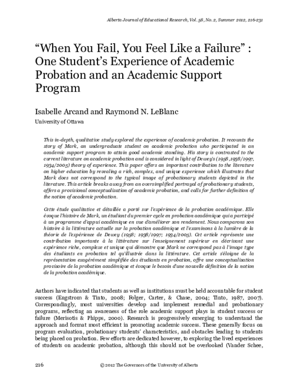 (PDF) “When You Fail, You Feel Like a Failure” : One Student’s ...